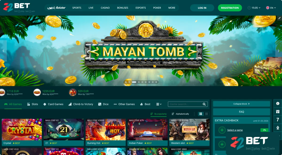 22Bet Casino Slots 22Bet Casino Slots